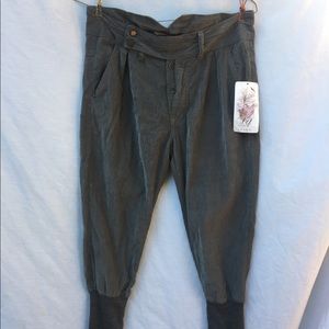 Zara Trafaluc Grey Corduroy Harem Pants SZ 6 NWT